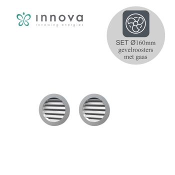 Aluminiumgevelrooster gaas Ø160mm 2st.