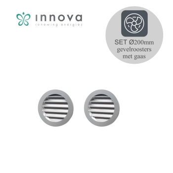 Aluminium gevelrooster gaas Ø200mm 2st.