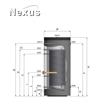 RVS Hygiëne boiler PAWT-300 XL-LE1